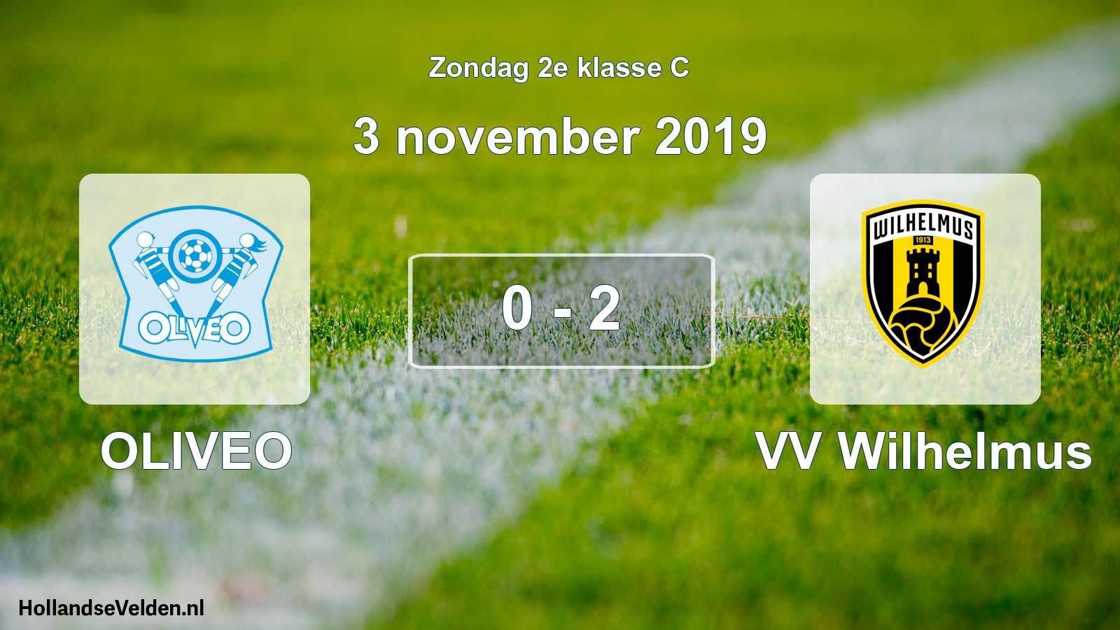 Total number of matches played: OLIVEO - VV Wilhelmus 0 - 2 (3 November 2019)
