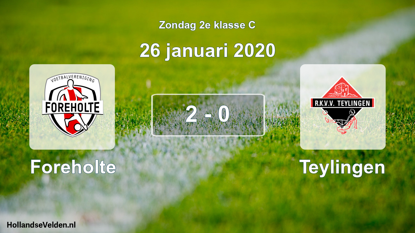 Total number of matches played: Foreholte - Teylingen 2 - 0 (26 January 2020)