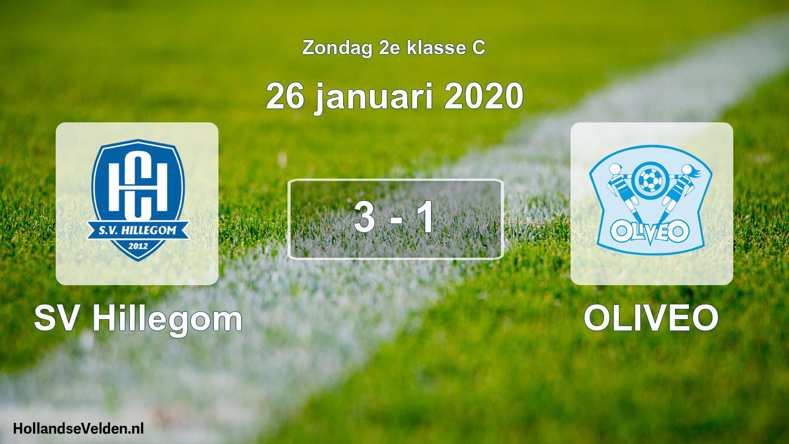 Total number of matches played: SV Hillegom - OLIVEO 3 - 1 (26 January 2020)
