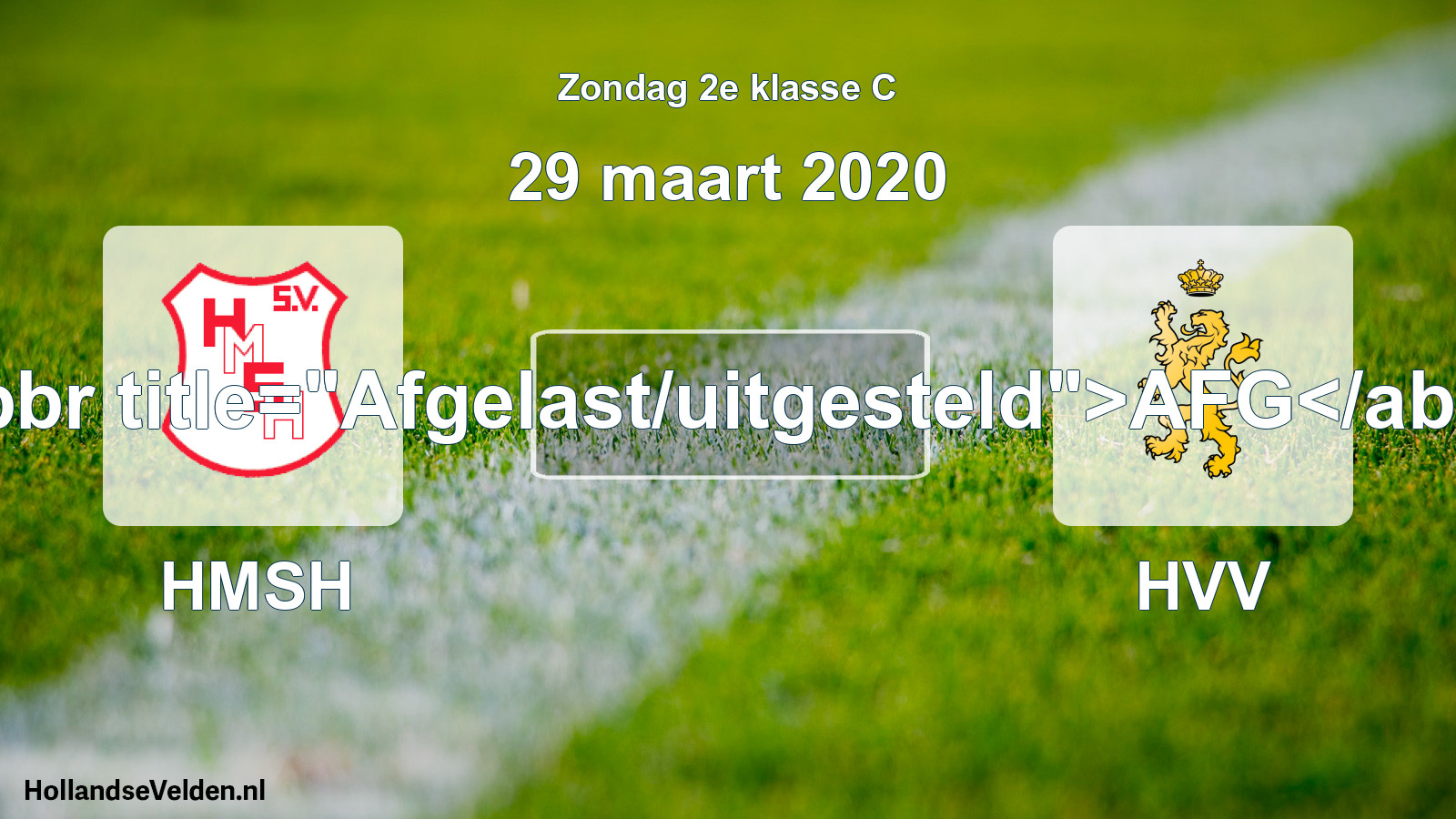 Scheduled Match: HMSH - HVV (29 March 2020)