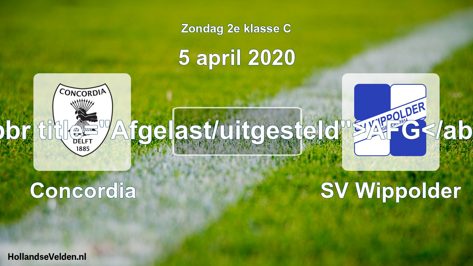 Scheduled Match: Concordia - SV Wippolder (5 April 2020)