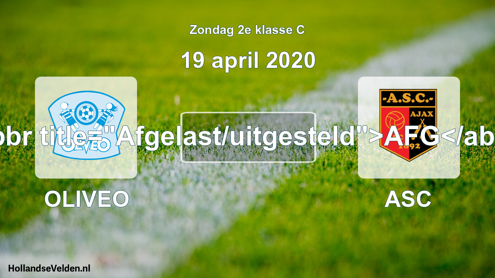 Scheduled Match: OLIVEO - ASC (19 April 2020)