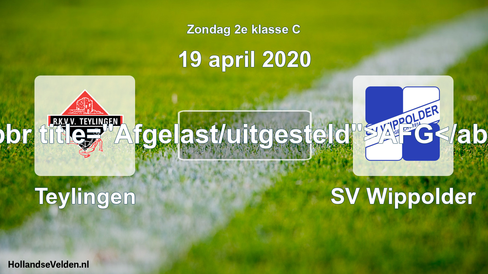 Scheduled Match: Teylingen - SV Wippolder (19 April 2020)