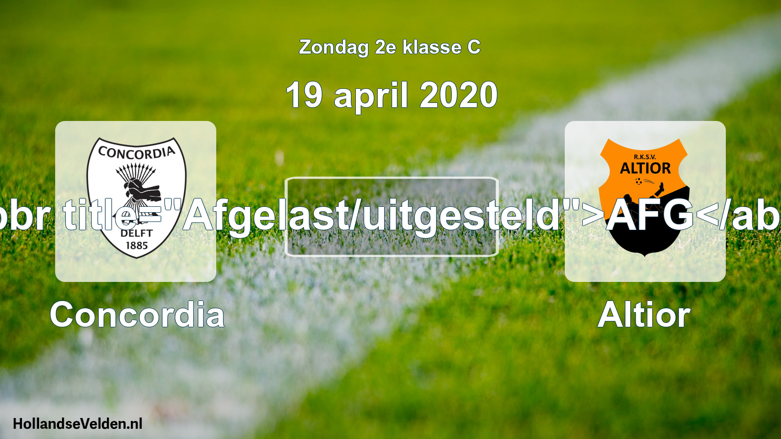 Scheduled Match: Concordia - Altior (19 April 2020)