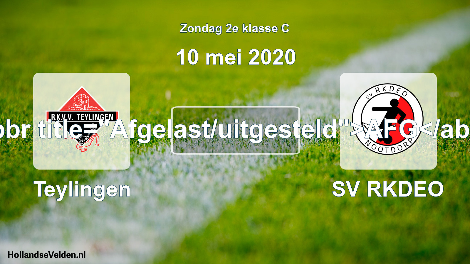 Scheduled Match: Teylingen - SV RKDEO (10 May 2020)