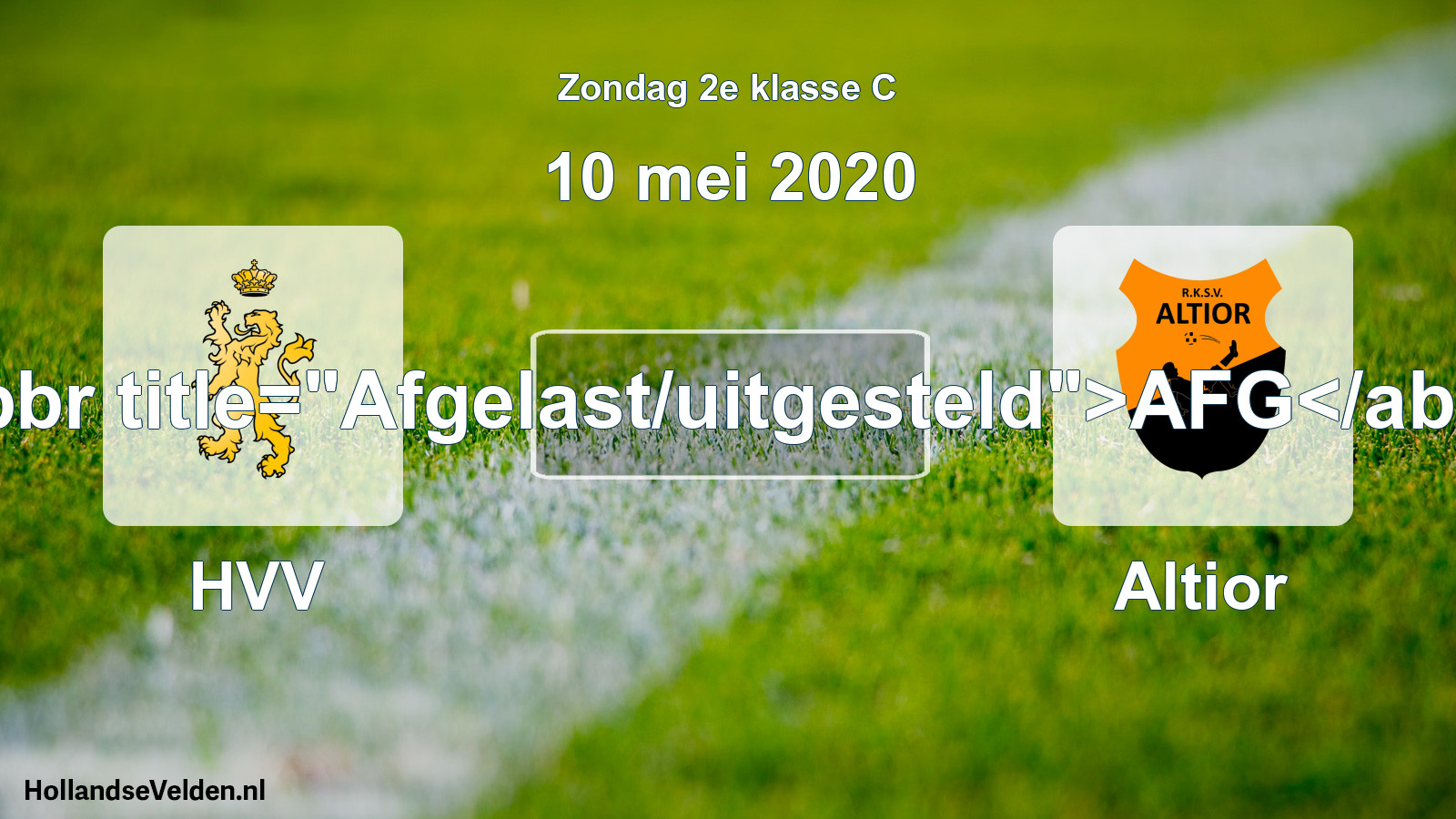 Scheduled Match: HVV - Altior (10 May 2020)