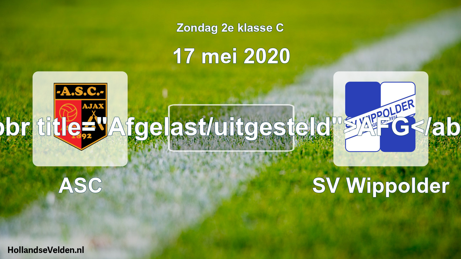 Scheduled Match: ASC - SV Wippolder (17 May 2020)