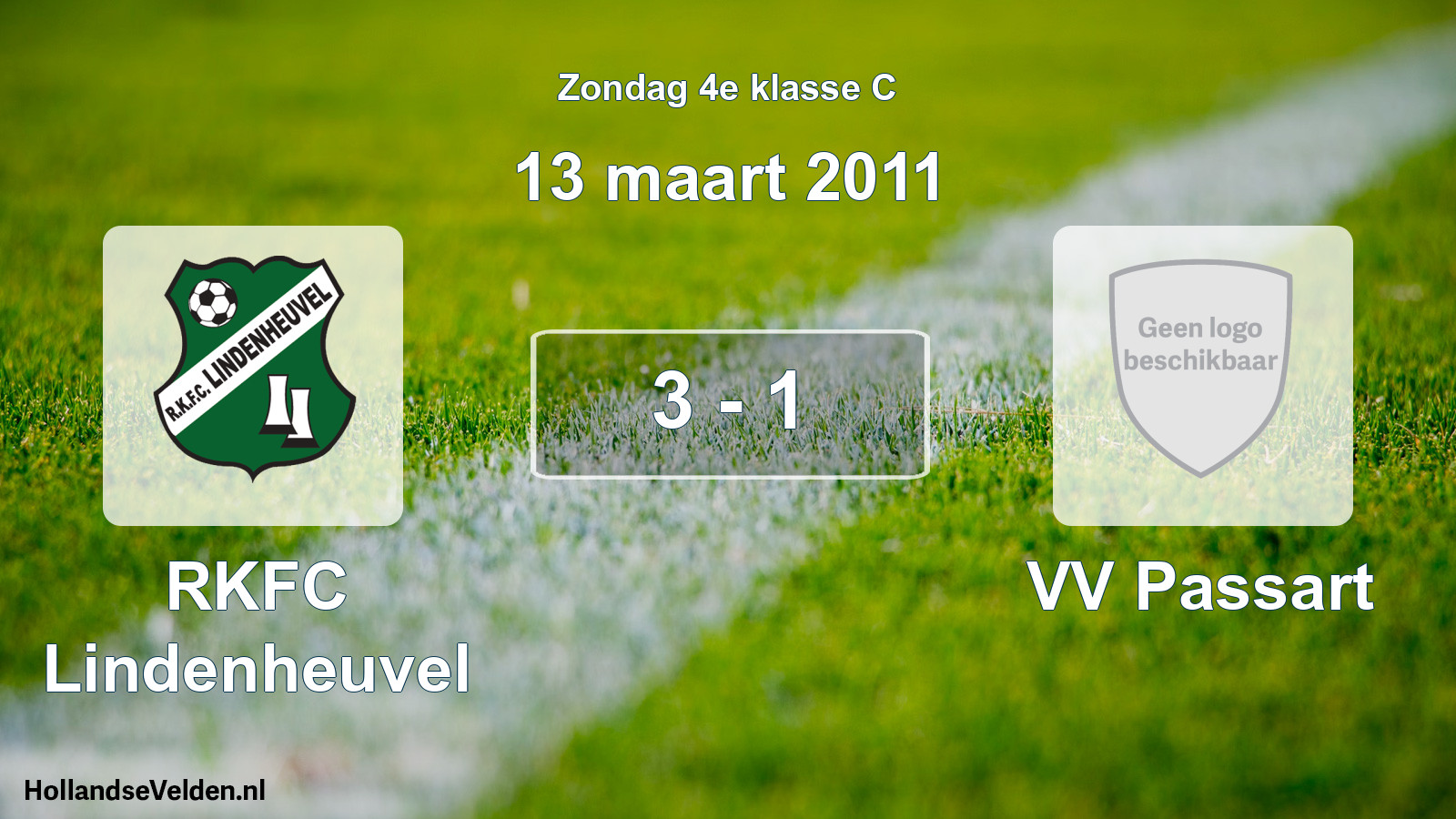Total number of matches played: RKFC Lindenheuvel - VV Passart 3 - 1 (13 March 2011)