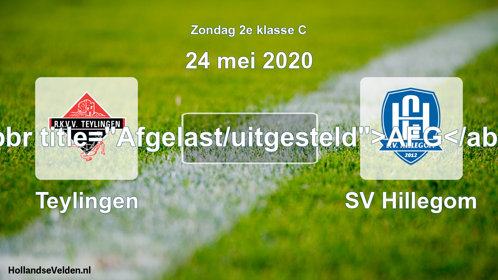Scheduled Match: Teylingen - SV Hillegom (24 May 2020)