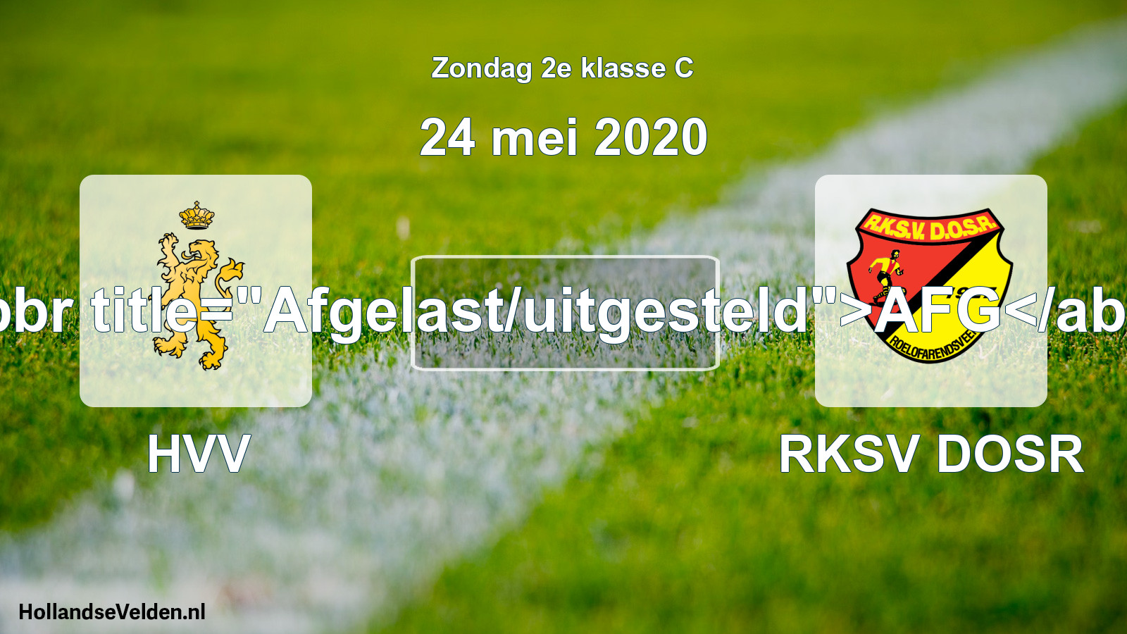Scheduled Match: HVV - RKSV DOSR (24 May 2020)