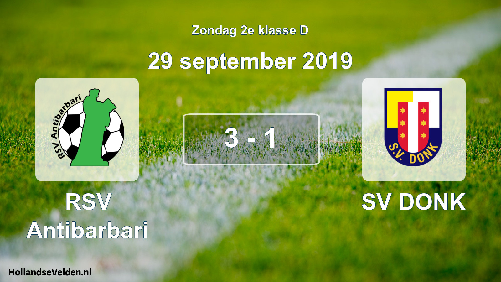 Total number of matches played: RSV Antibarbari - SV DONK 3 - 1 (29 September 2019)