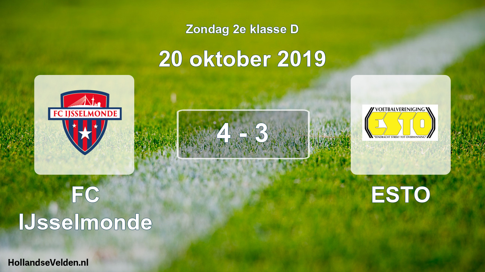 Total number of matches played: FC IJsselmonde - ESTO 4 - 3 (20 October 2019)