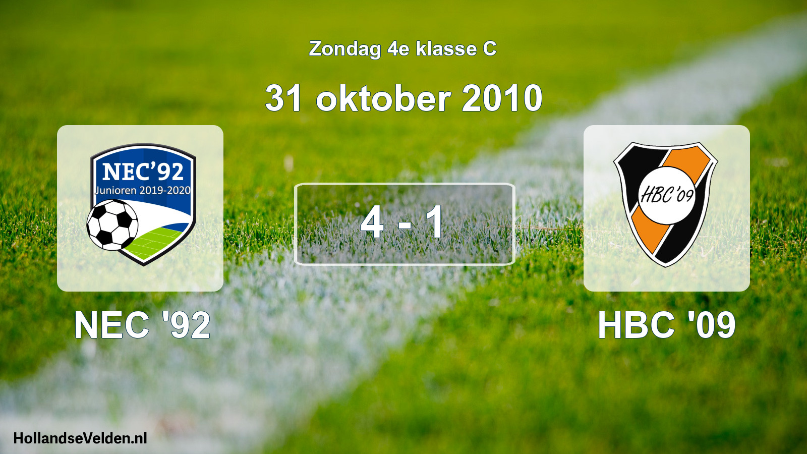 Total number of matches played: NEC '92 - HBC '09 4 - 1 (31 October 2010)