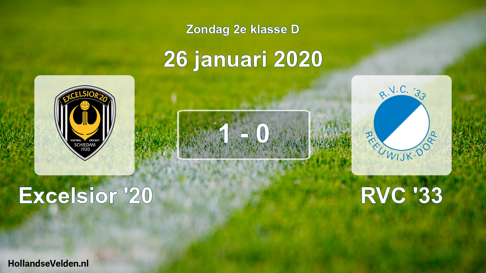 Total number of matches played: Excelsior '20 - RVC '33 1 - 0 (26 January 2020)