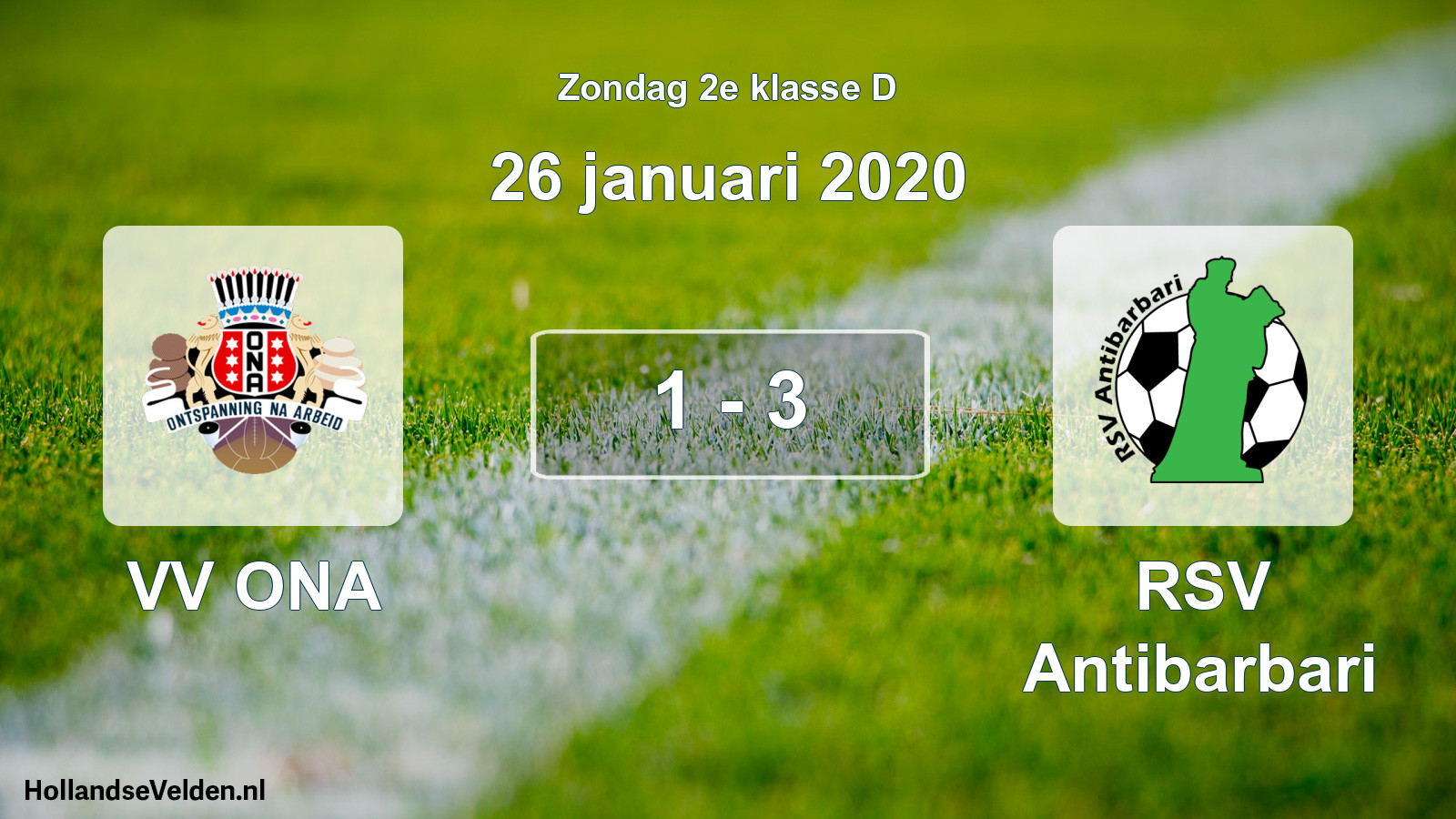 Total number of matches played: VV ONA - RSV Antibarbari 1 - 3 (26 January 2020)
