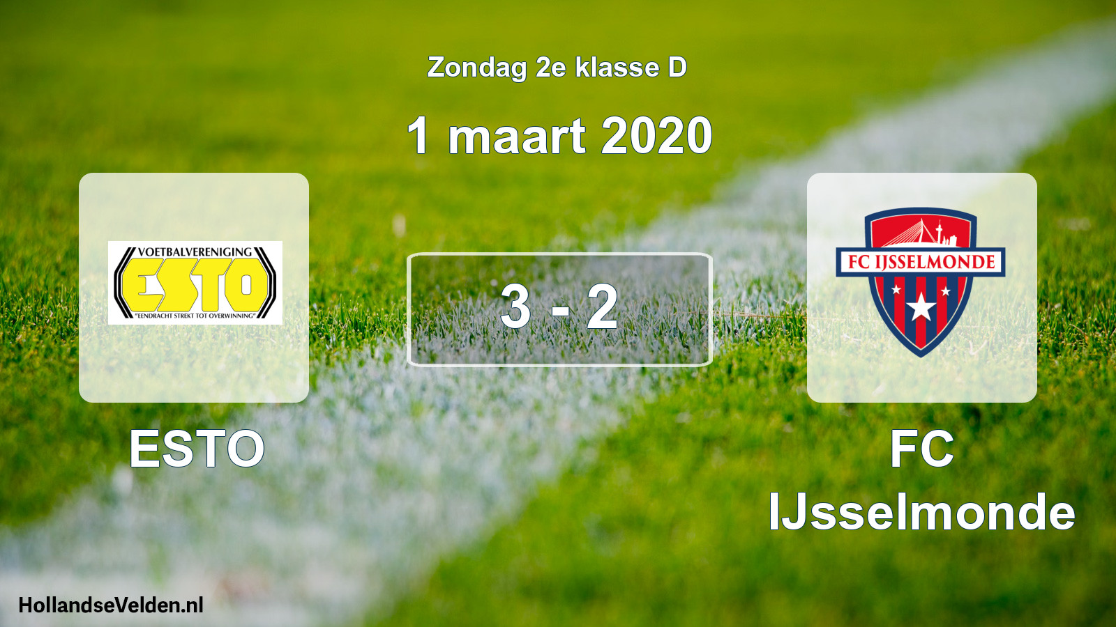 Total number of matches played: ESTO - FC IJsselmonde 3 - 2 (1 March 2020)
