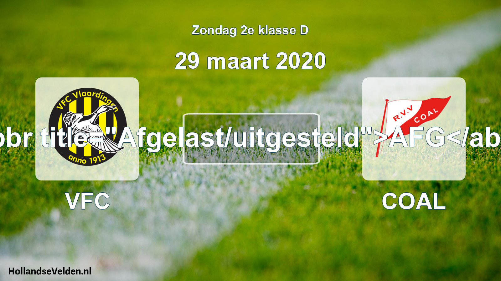 Scheduled Match: VFC - COAL (29 March 2020)