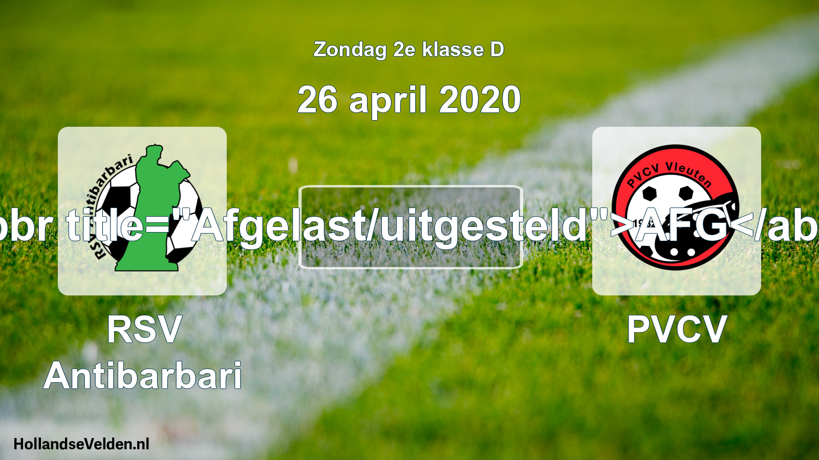 Scheduled Match: RSV Antibarbari - PVCV (26 April 2020)
