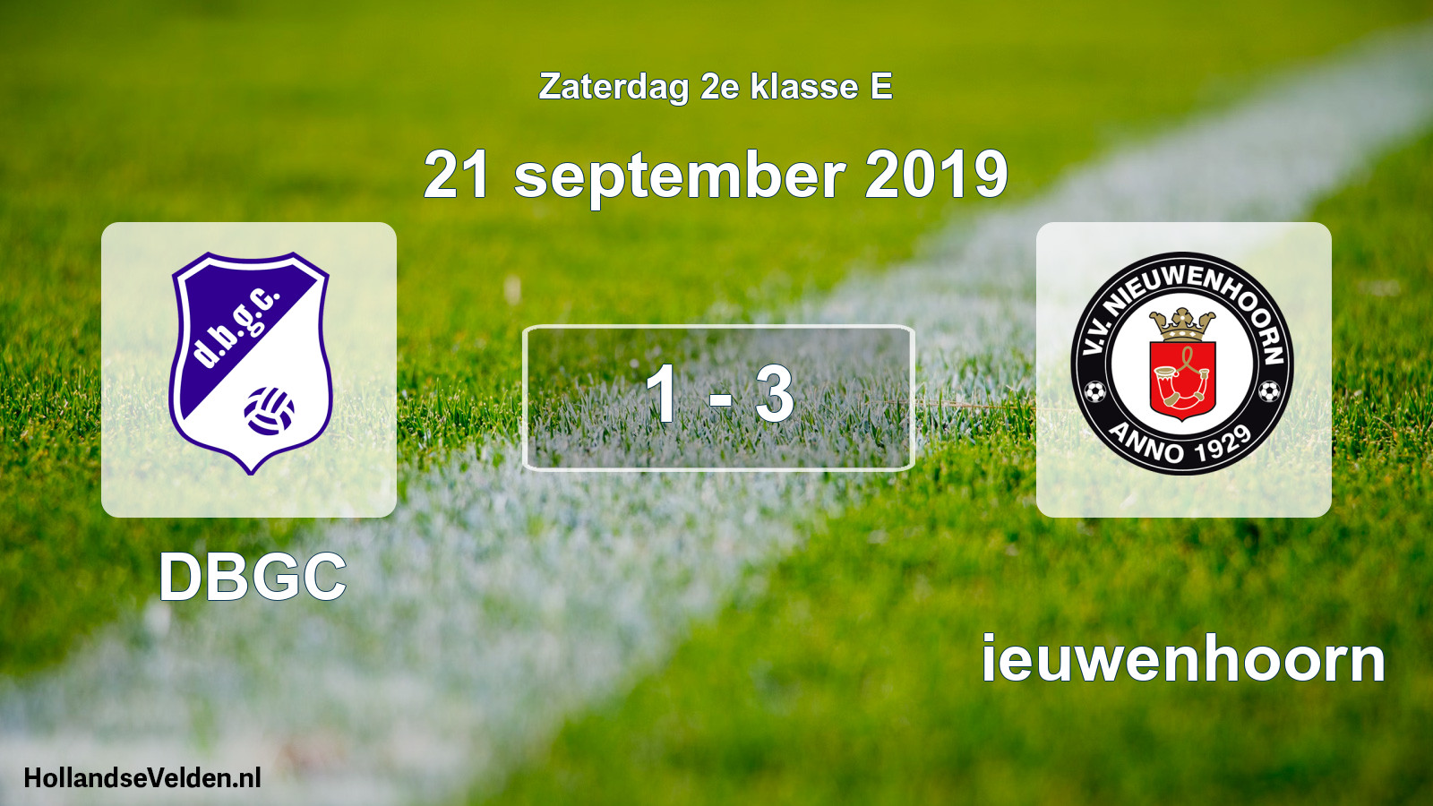Total number of matches played: DBGC - Nieuwenhoorn 1 - 3 (21 September 2019)