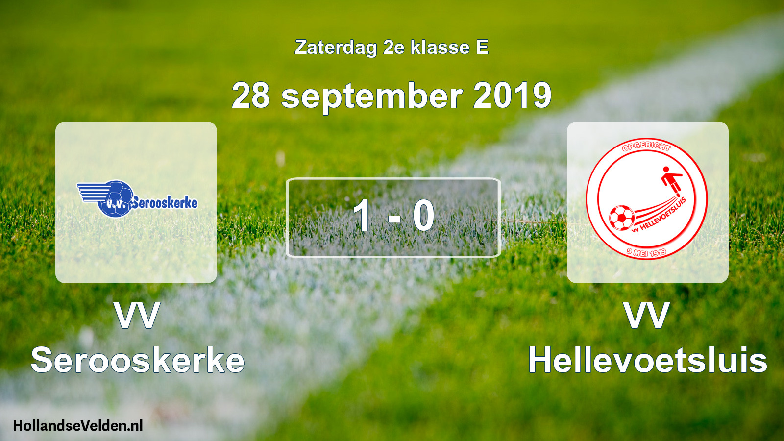 Total number of matches played: VV Serooskerke - VV Hellevoetsluis 1 - 0 (28 September 2019)