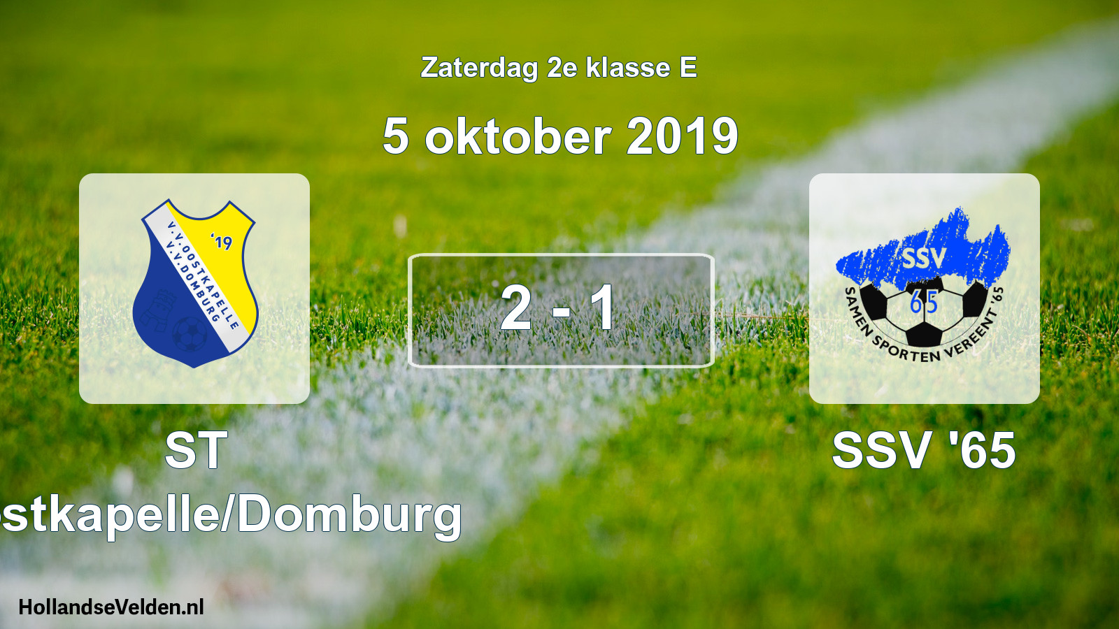 Total number of matches played: ST Oostkapelle/Domburg - SSV '65 2 - 1 (5 October 2019)