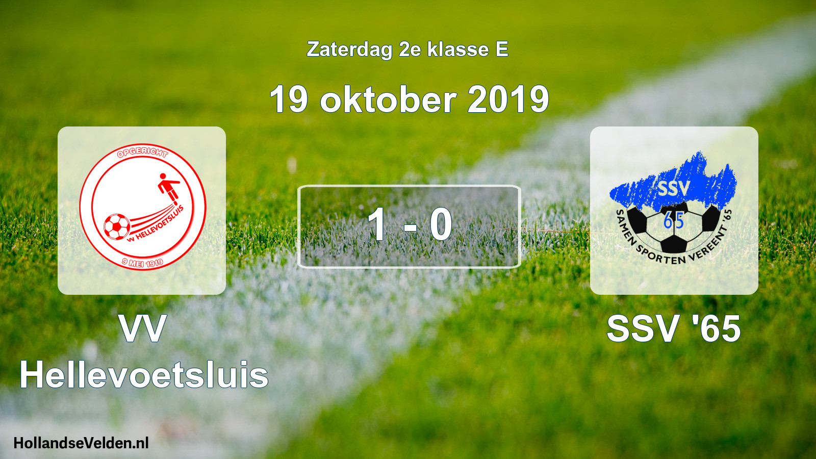 Total number of matches played: VV Hellevoetsluis - SSV '65 1 - 0 (19 October 2019)