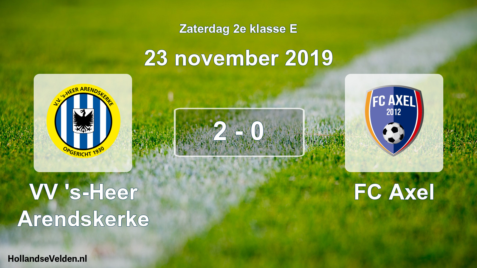 Total number of matches played: VV 's-Heer Arendskerke - FC Axel 2 - 0 (23 November 2019)