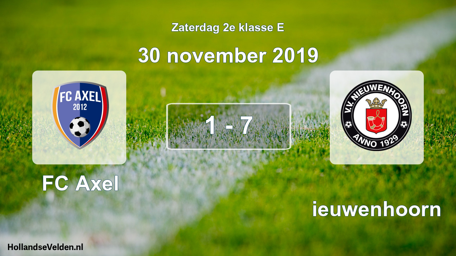 Total number of matches played: FC Axel - Nieuwenhoorn 1 - 7 (30 November 2019)