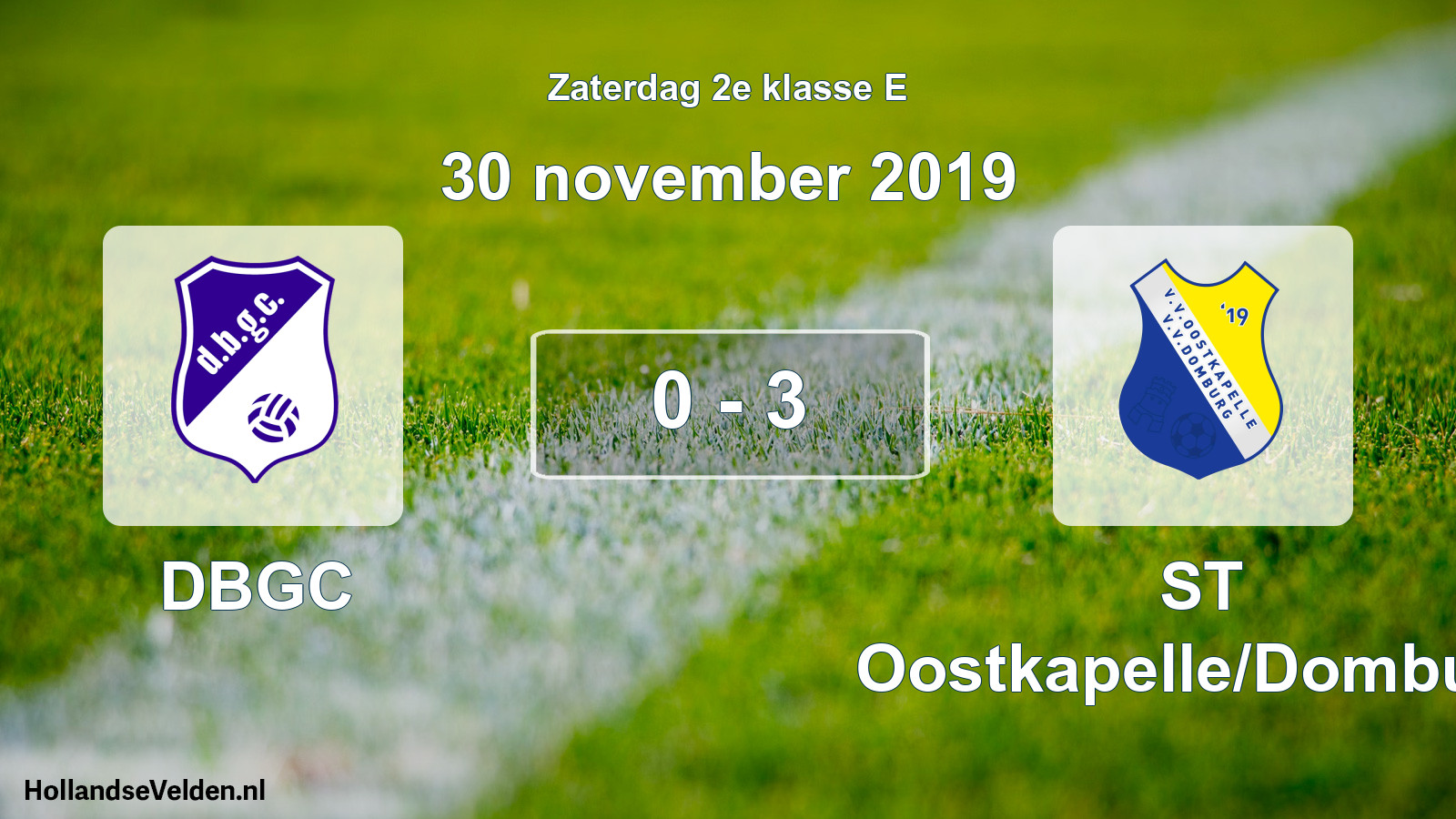 Total number of matches played: DBGC - ST Oostkapelle/Domburg 0 - 3 (30 November 2019)