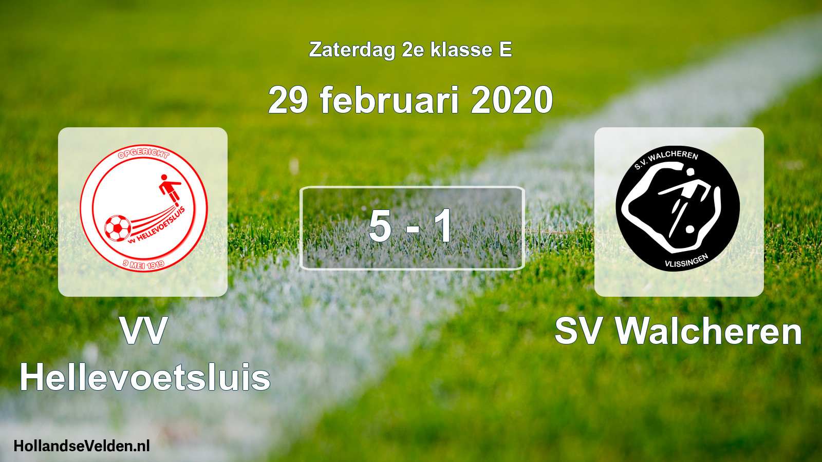 Total number of matches played: VV Hellevoetsluis - SV Walcheren 5 - 1 (29 February 2020)