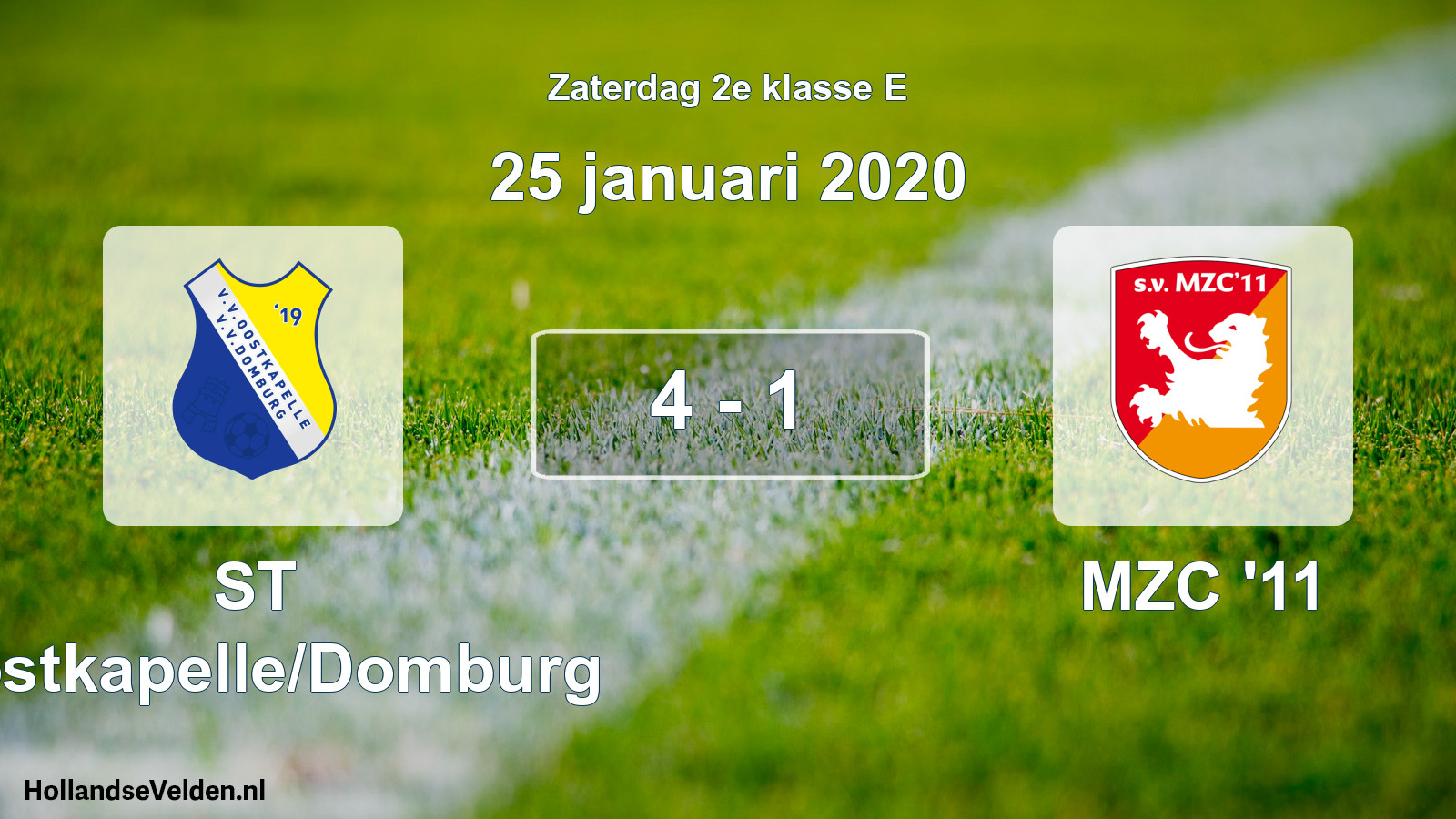 Total number of matches played: ST Oostkapelle/Domburg - MZC '11 4 - 1 (25 January 2020)