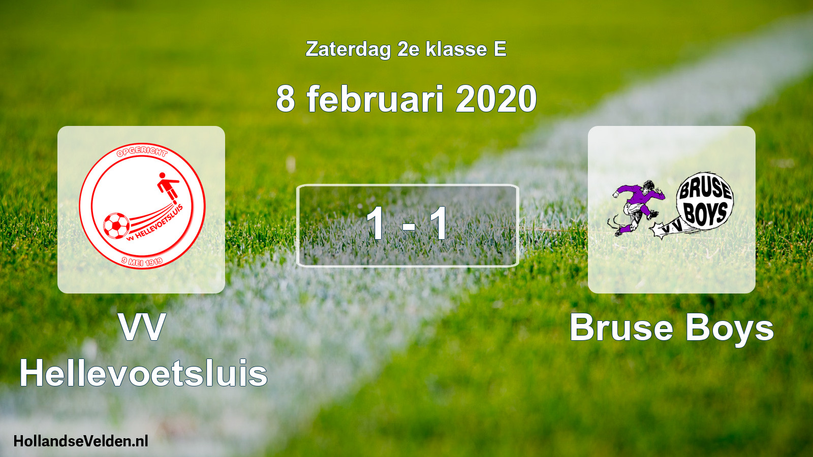 Total number of matches played: VV Hellevoetsluis - Bruse Boys 1 - 1 (8 February 2020)