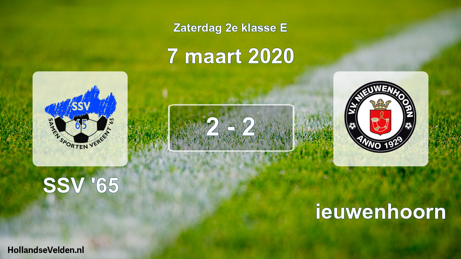 Total number of matches played: SSV '65 - Nieuwenhoorn 2 - 2 (7 March 2020)