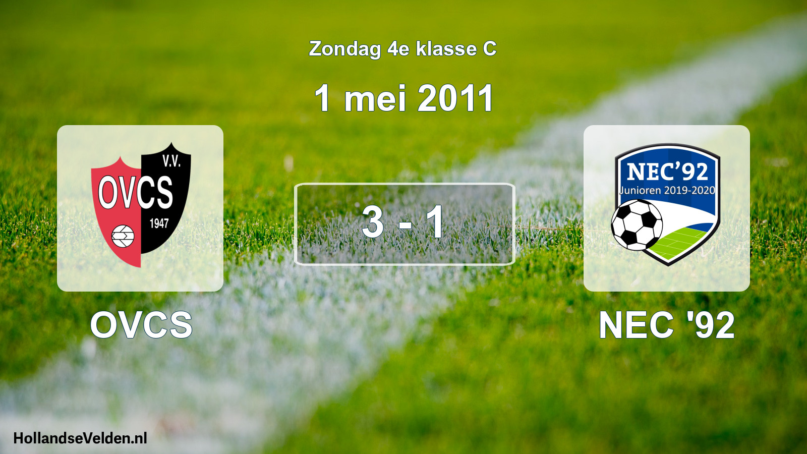 Total number of matches played: OVCS - NEC '92 3 - 1 (1 May 2011)