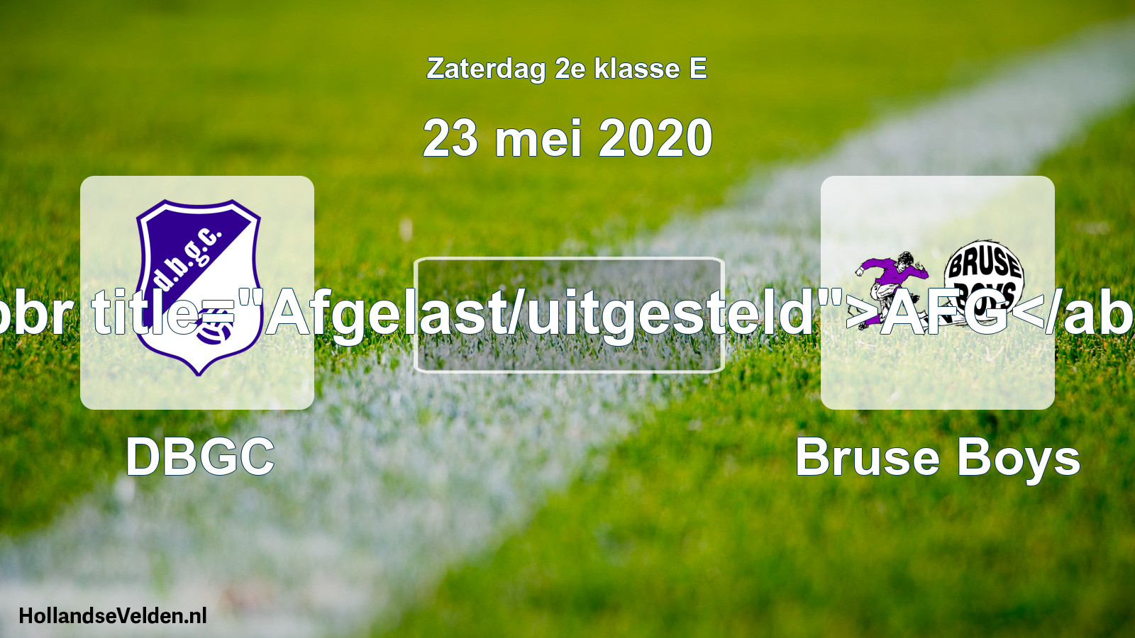 Scheduled Match: DBGC - Bruse Boys (23 May 2020)