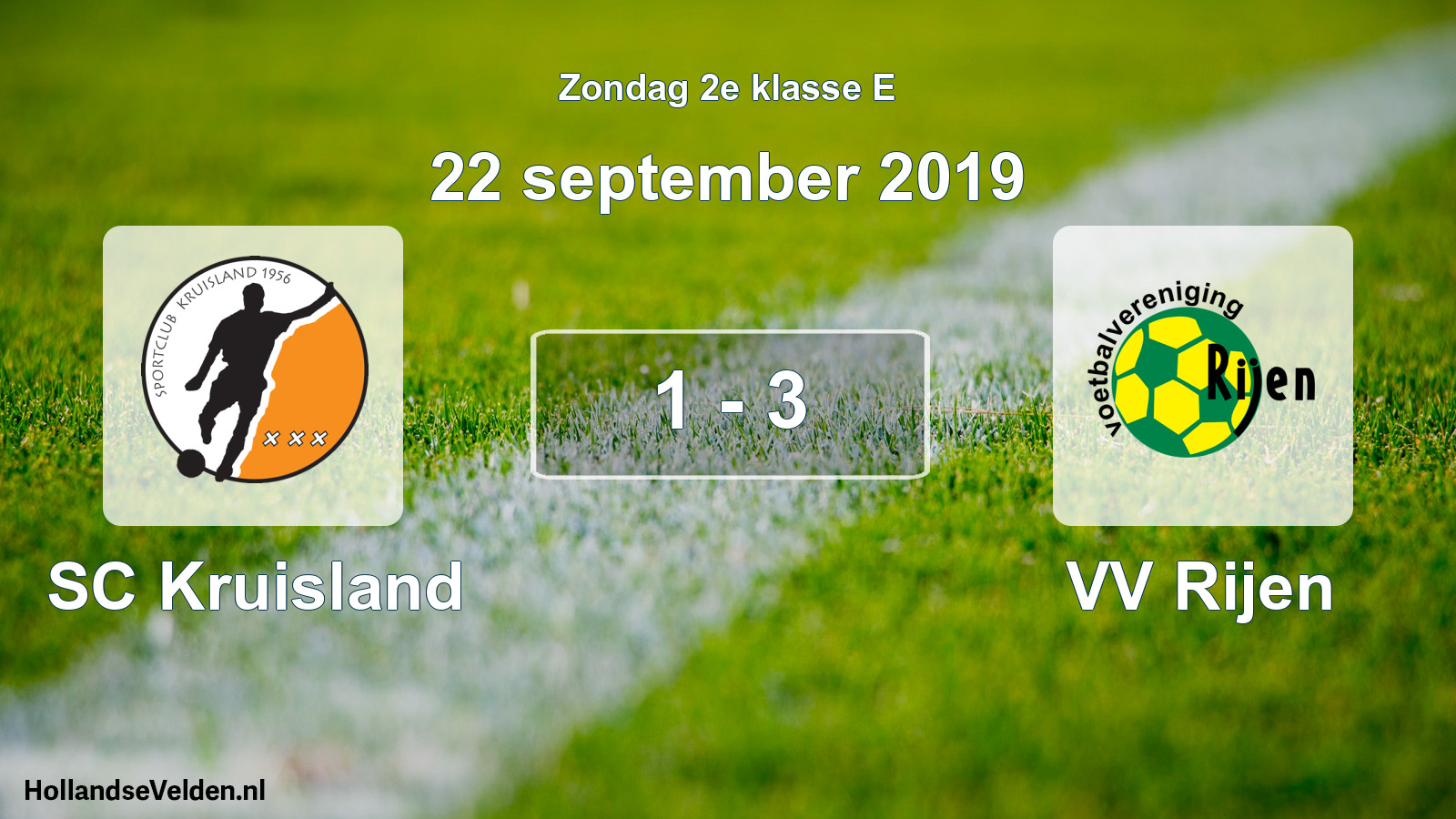 Total number of matches played: SC Kruisland - VV Rijen 1 - 3 (22 September 2019)