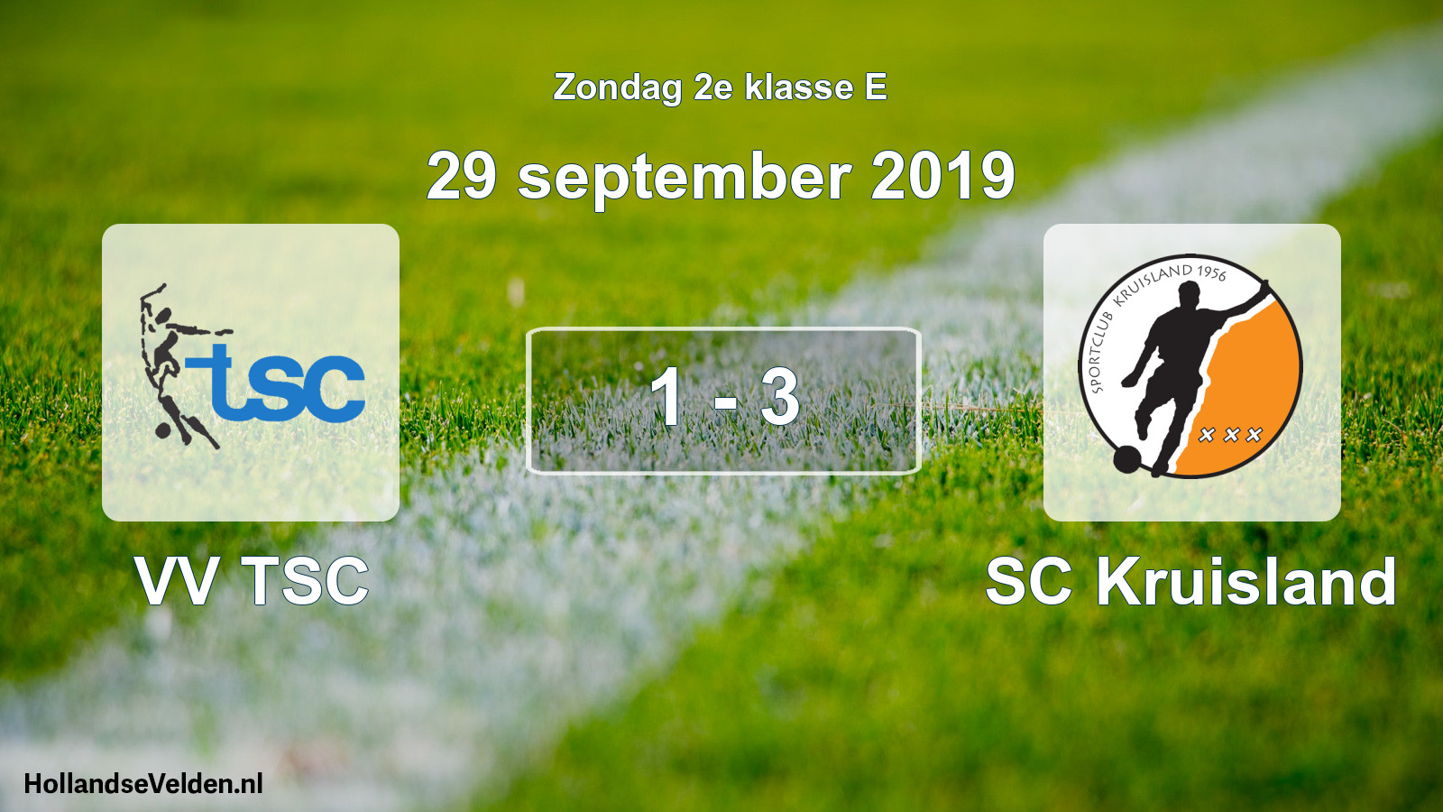 Total number of matches played: VV TSC - SC Kruisland 1 - 3 (29 September 2019)