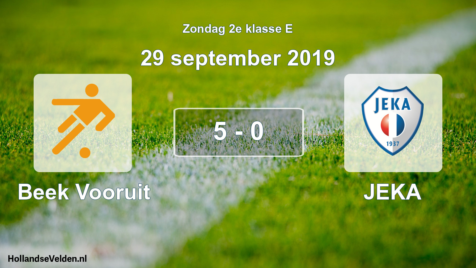 Total number of matches played: Beek Vooruit - JEKA 5 - 0 (29 September 2019)