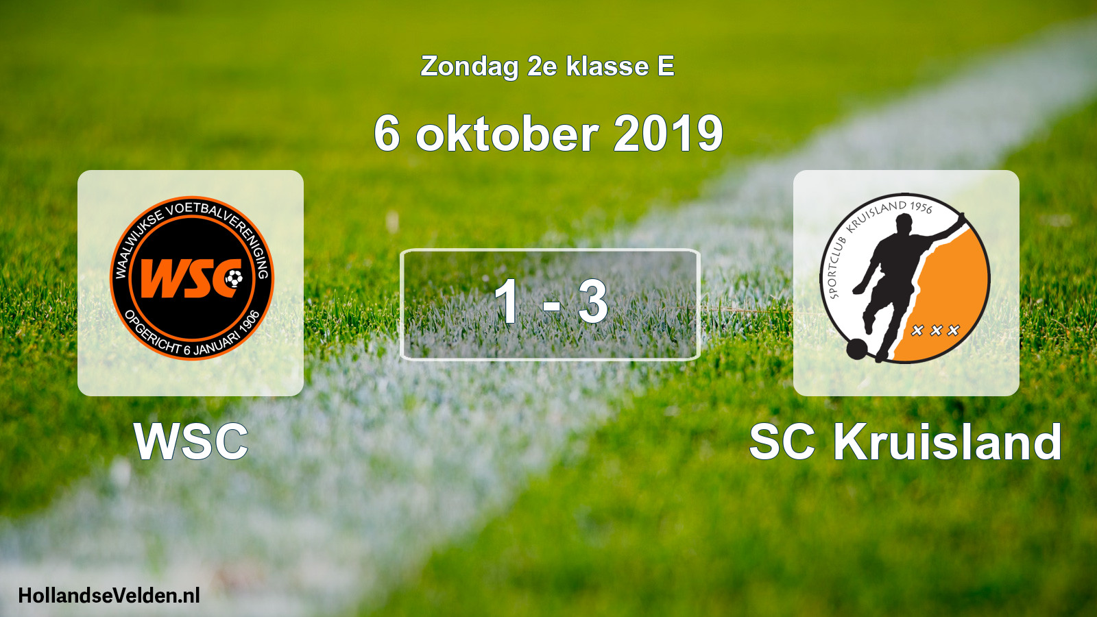 Total number of matches played: WSC - SC Kruisland 1 - 3 (6 October 2019)