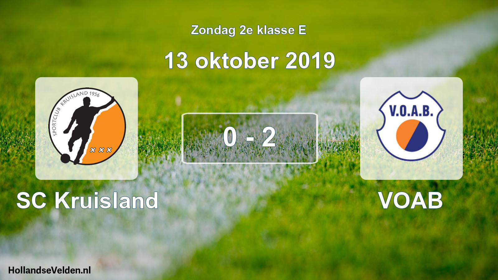 Total number of matches played: SC Kruisland - VOAB 0 - 2 (13 October 2019)