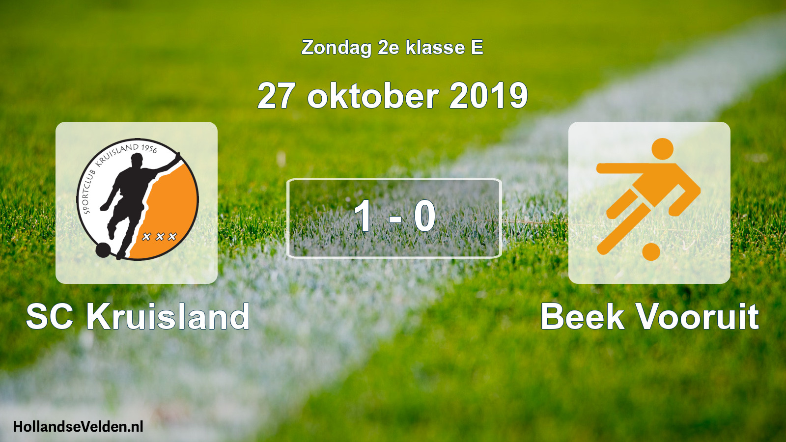 Total number of matches played: SC Kruisland - Beek Vooruit 1 - 0 (27 October 2019)