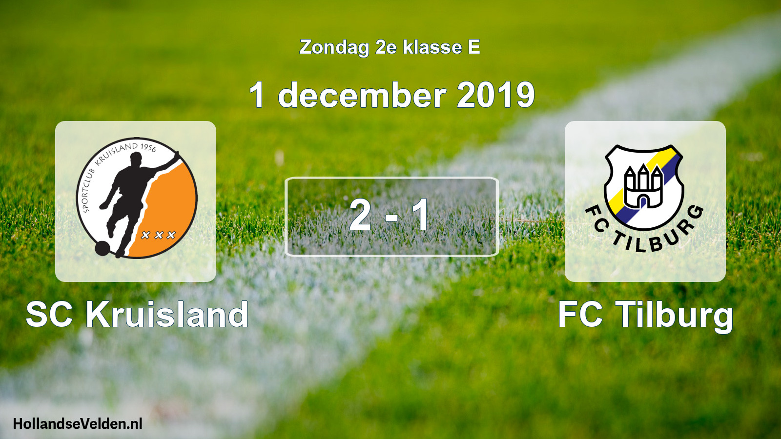 Total number of matches played: SC Kruisland - FC Tilburg 2 - 1 (1 December 2019)