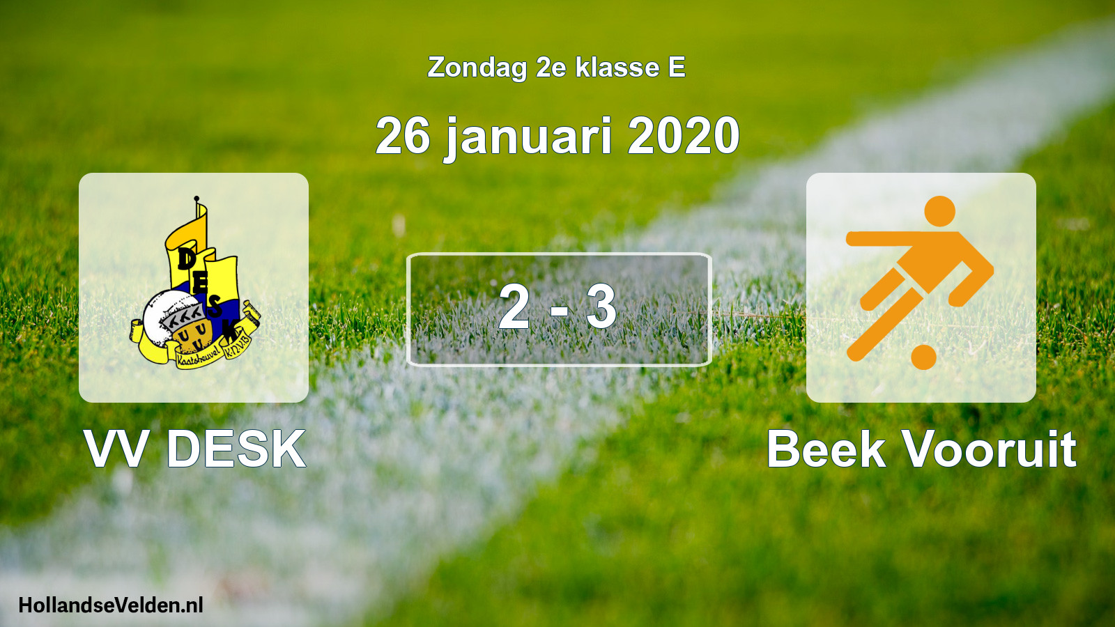 Total number of matches played: VV DESK - Beek Vooruit 2 - 3 (26 January 2020)