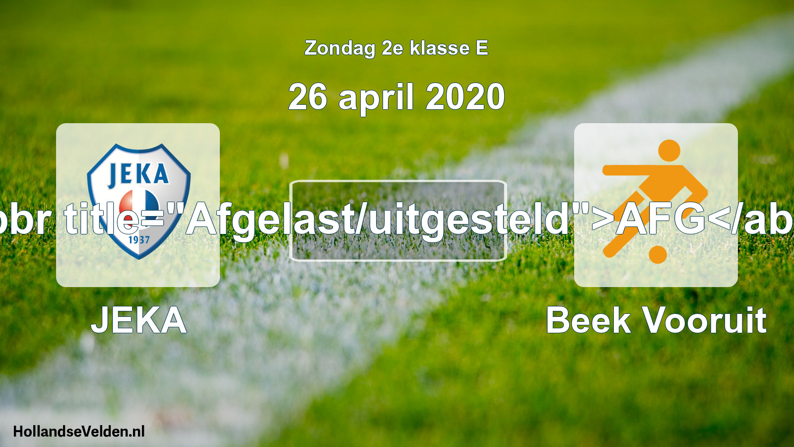 Scheduled Match: JEKA - Beek Vooruit (26 April 2020)