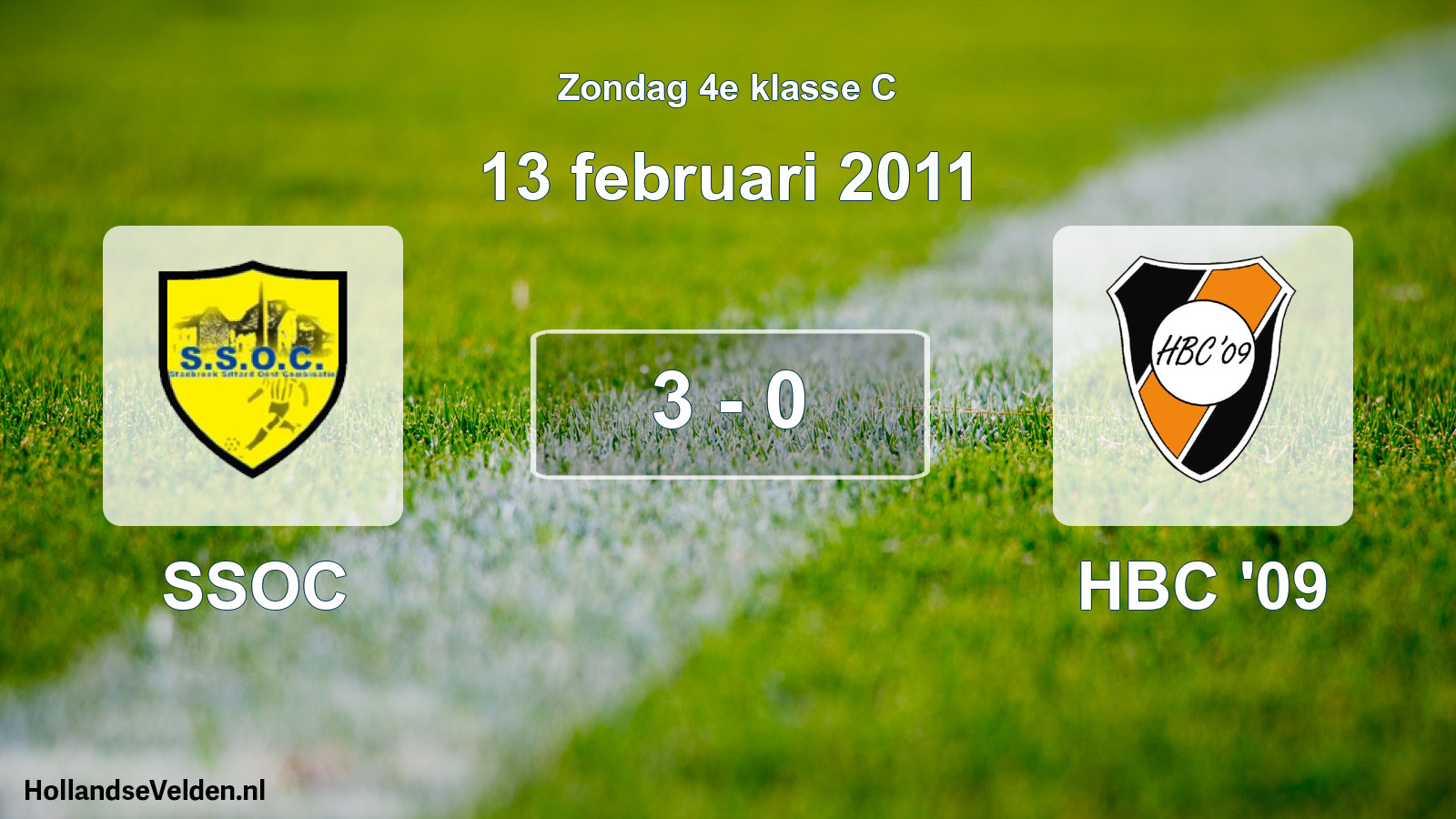 Total number of matches played: SSOC - HBC '09 3 - 0 (13 February 2011)