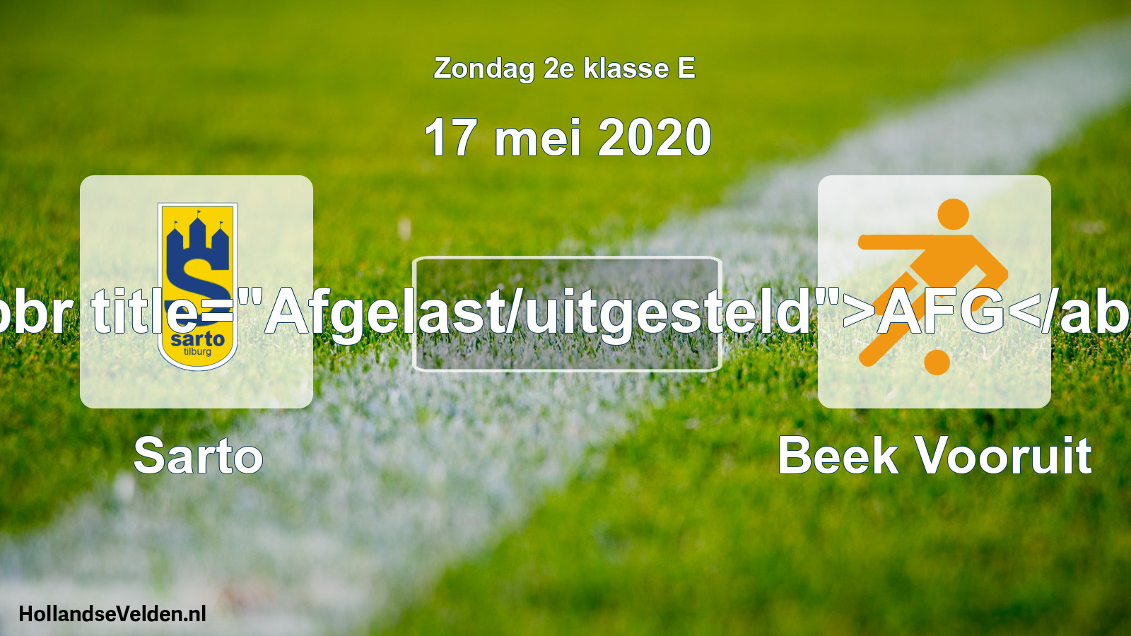 Scheduled Match: Sarto - Beek Vooruit (17 May 2020)