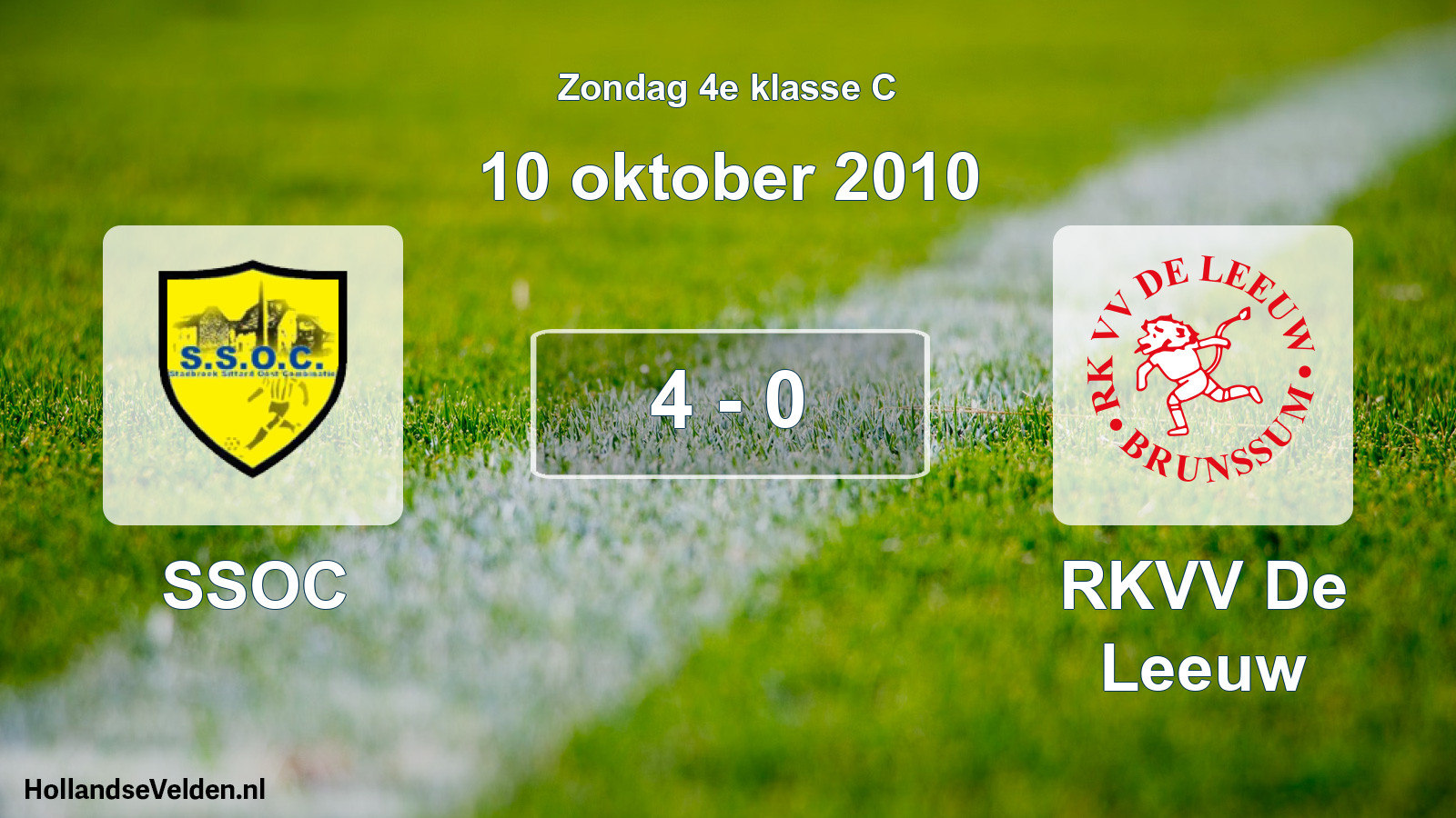 Total number of matches played: SSOC - RKVV De Leeuw 4 - 0 (10 October 2010)