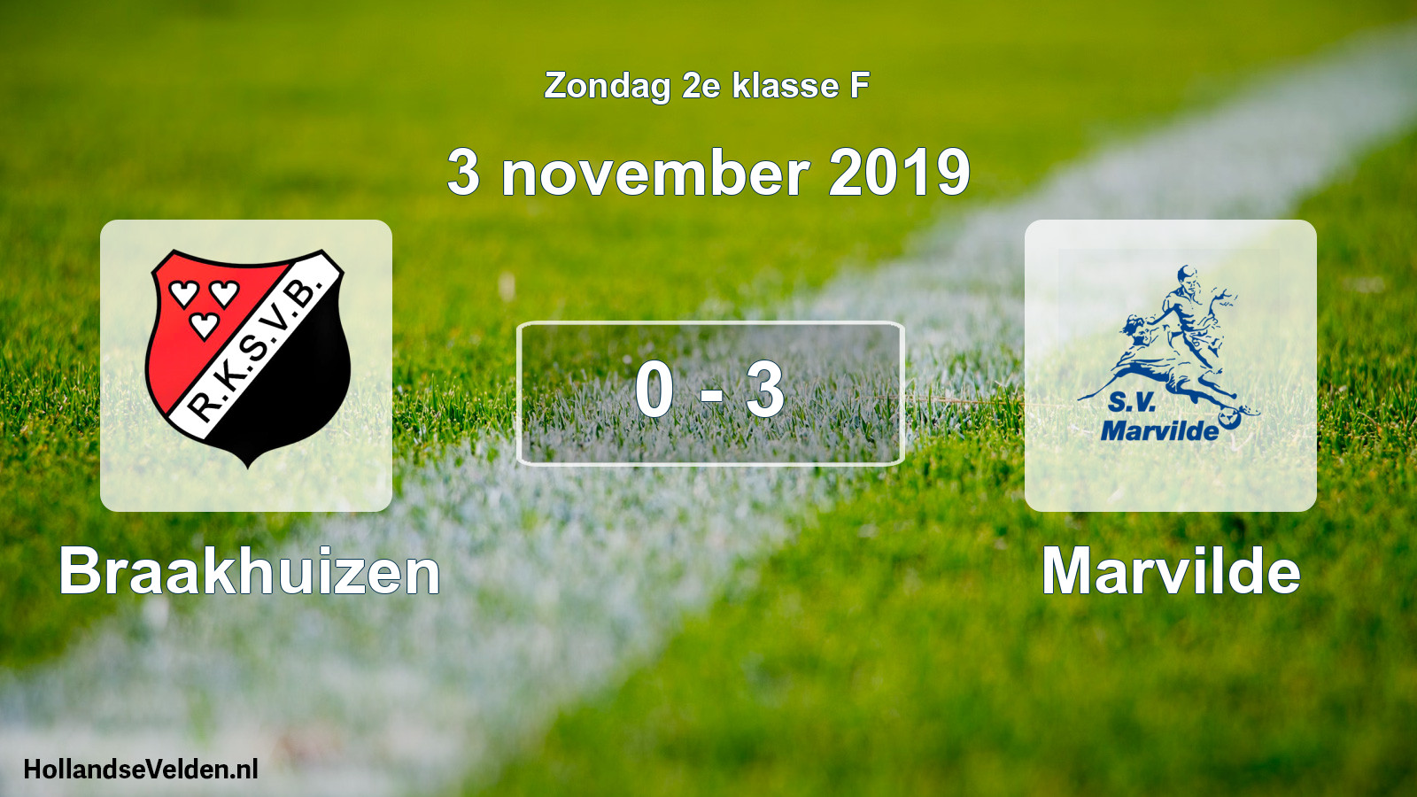 Total number of matches played: Braakhuizen - Marvilde 0 - 3 (3 November 2019)