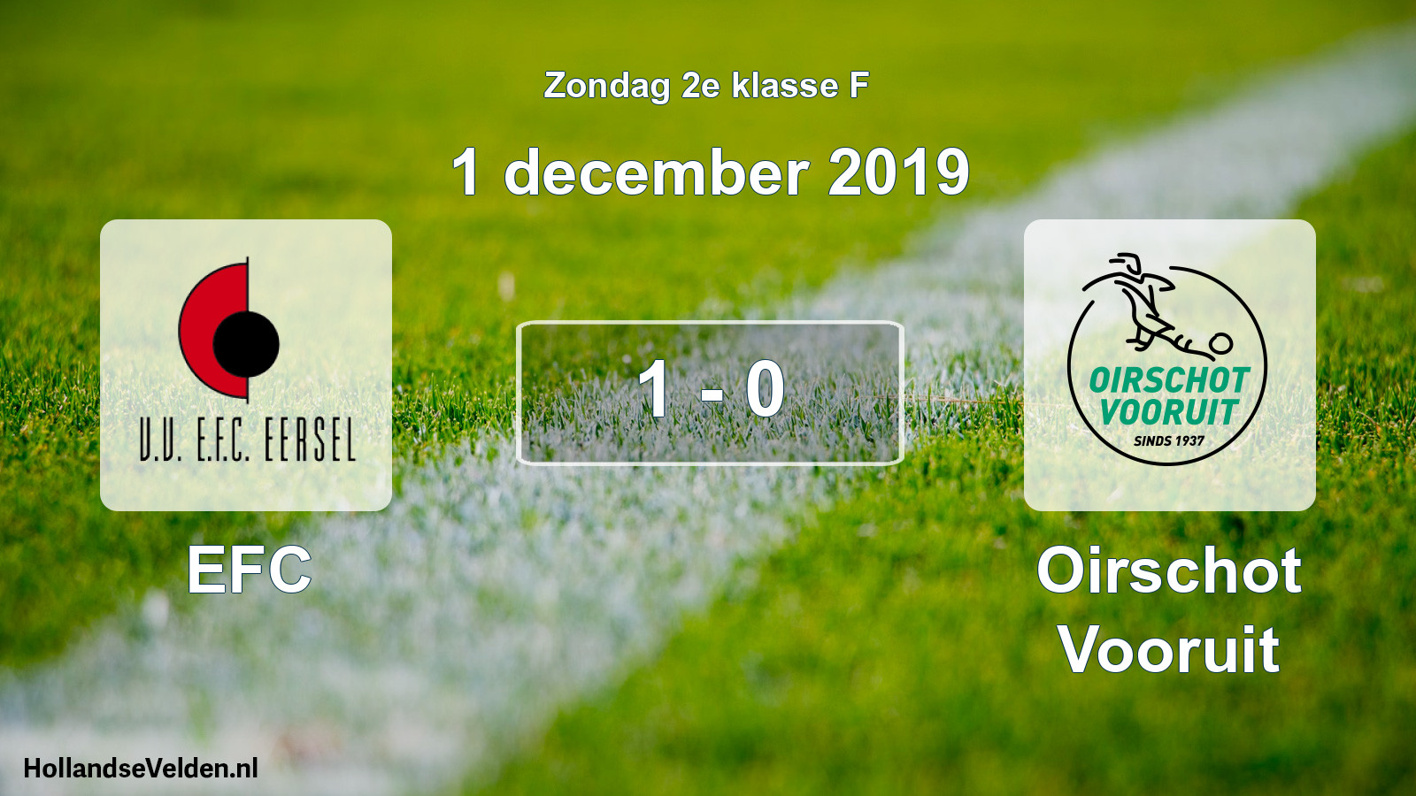 Total number of matches played: EFC - Oirschot Vooruit 1 - 0 (1 December 2019)