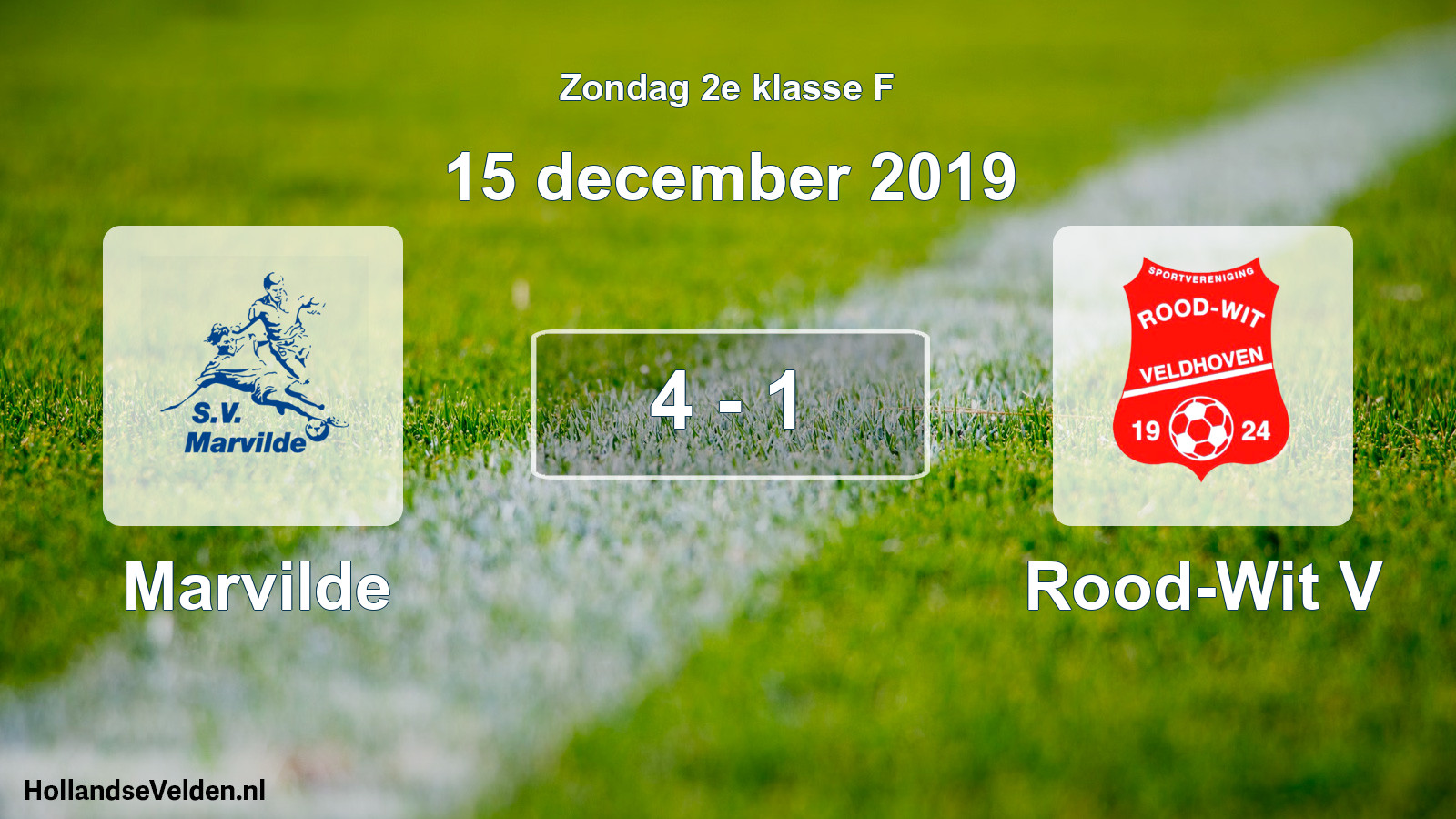 Total number of matches played: Marvilde - Rood-Wit V 4 - 1 (15 December 2019)